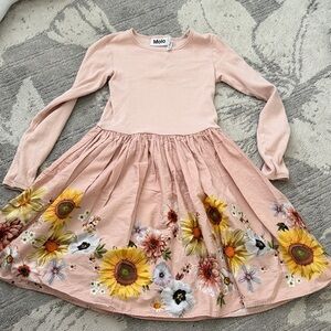 Molo Blush Dress with Sunflower Print